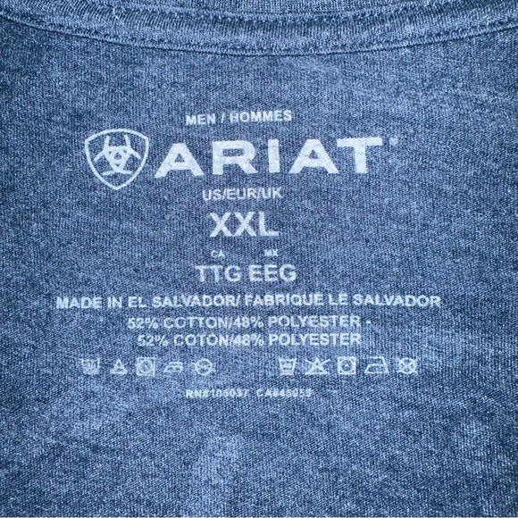 Ariat Shirt Corps Sailor Mens XXL Blue Heather Graphic Short Sleeve T-Shirt - Picture 6 of 6